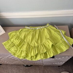 Lime Green Ruffled Skirt